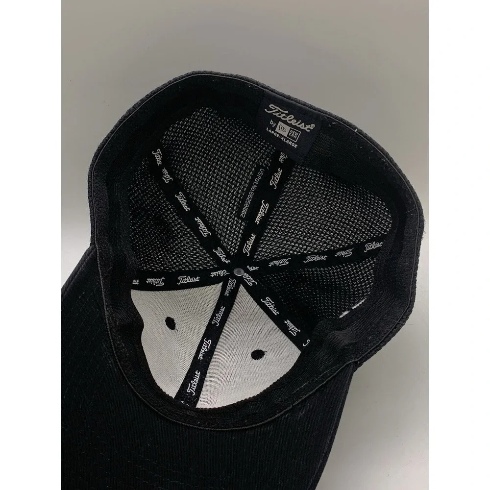 Titleist Golf Pro V1 FJ Footjoy New Era Mesh Flex Hat Cap Black White Large-XL‎